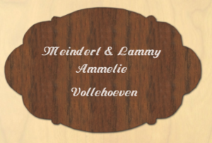 Kunststof naamplaatje houtkleur