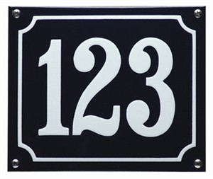 Stadium cijfer leveren Emaille huisnummer afmeting: 19 x 16 cm.