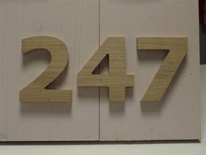 Belastingen Pence Fractie Houten huisnummer of letters hoogte 12 cm