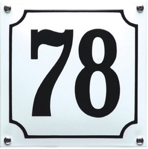 Emaille Huisnummer wit-zwart