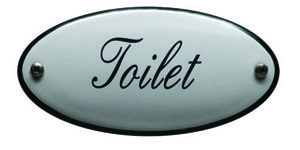 Emaille deurbordje Toilet