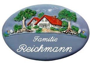 Keramiek naambord Landleven