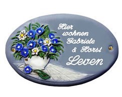 Keramiek naambord Landleven Bloem
