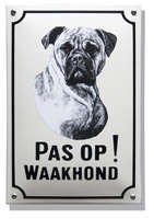 Boxer Honden naambord. Pas op Waakhond