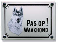 Husky Honden naamplaat. Pas op Waakhond