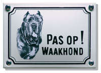 Mastif Honden naamplaat. Pas op Waakhond