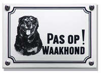 Rottweiler Honden naamplaat. Pas op Waakhond