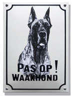Deense Dog Honden naambord. Pas op Waakhond
