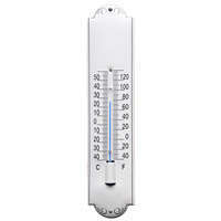 Emaille thermometer deco Crème-Zwart