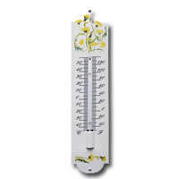 Emaille thermometer bloemen design