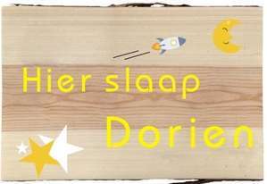 Houten naambord kinder kamer