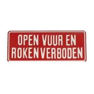 Tekstbord Open vuur en roken verboden