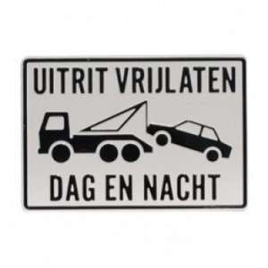 Tekstbord Uitrit vrijlaten dag en nacht