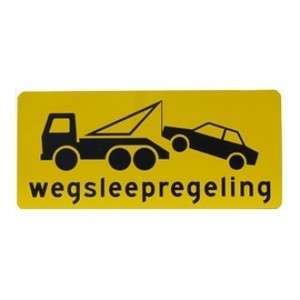 Tekstbord Wegsleep regeling