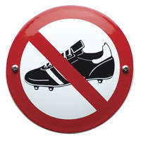 Verbodsbord Verboden met voetbalschoenen te betreden