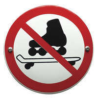 Verbodsbord skaten verboden