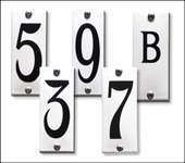 Emaille huisnummer wit met zwarte cijfers