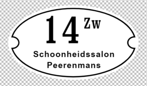 Ovaal geëmailleerd bord - met huisnummer