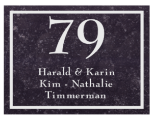 Naambord blauwgrijs Belgisch hardsteen