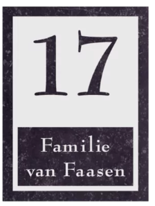 Naambord natuursteen – Belgisch hardsteen 