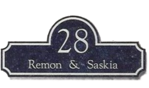 Naambord natuursteen – Belgisch hardsteen