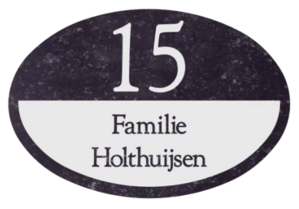 Belgisch Hardsteen naambord ovaal