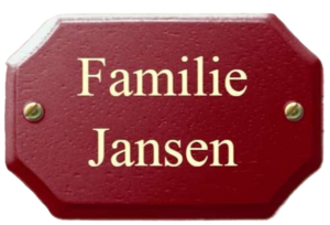 Houten naamplaatje