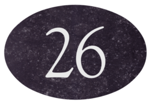 Ovaal Hardsteen huisnummerbord
