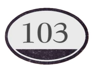  Huisnummerbord uit Belgisch hardsteen ovaal