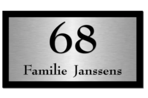 RVS naambord / Perspex Huisnummer