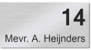Rvs naambordje zelfklevend