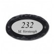 Leisteen naambord met rvs 