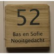 Houten naamborden licht eiken afm: 15 x 15 cm