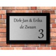 Rvs naambord met zwart achterplaat