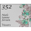 Rvs- Look Aluminium naambordje Bloemen.