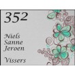 Rvs- Look Aluminium naambordje Bloemen.