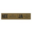 Nee-Ja sticker messing-look bord voor brievenbus