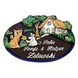 Cottage stijl naambordjes Kat en Muis