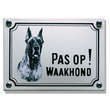 Deense Dog Honden naamplaat. Pas op Waakhond