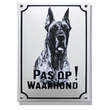 Deense Dog Honden naambord. Pas op Waakhond