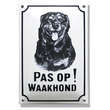 Rottweiler Honden naambord. Pas op Waakhond