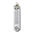 Emaille thermometer bloemen motief