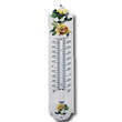 Emaille thermometer bloemen design