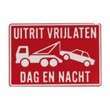 Tekstbord Uitrit vrijlaten dag en nacht