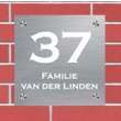 Rvs naambord beletterd