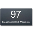 Antraciet naambord RVS